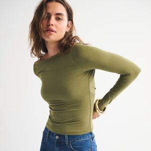 A&F Bra-Free Cowl-Back Hardware Top